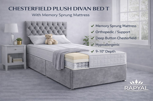 Single divan bed - bed, 3ft