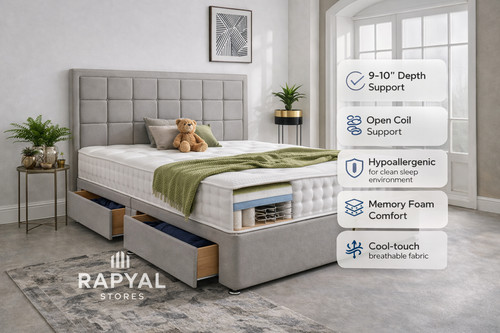 Plush divan bed set with - set,
