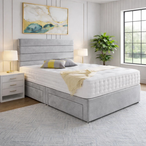 Plush divan bed set with - set,