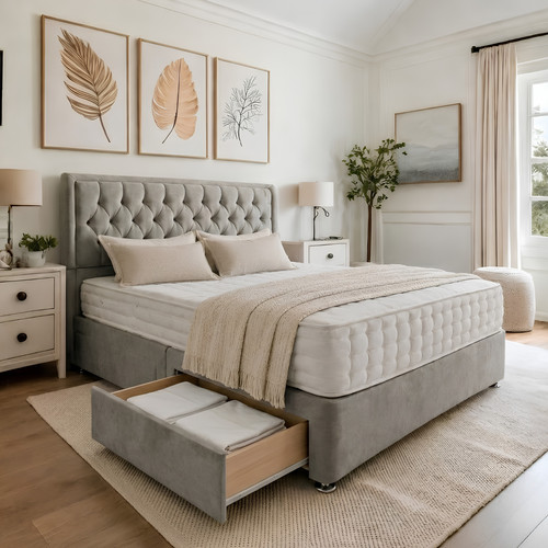 Plush divan bed set - divan,