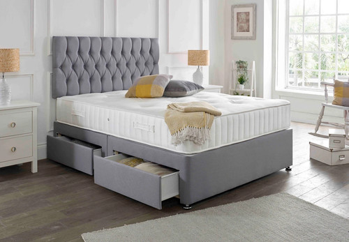 Suede memory foam divan - memory,