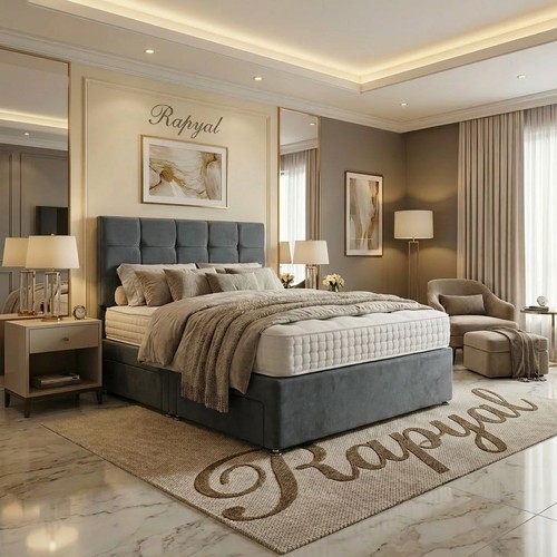 Plush divan bed set with - divan,