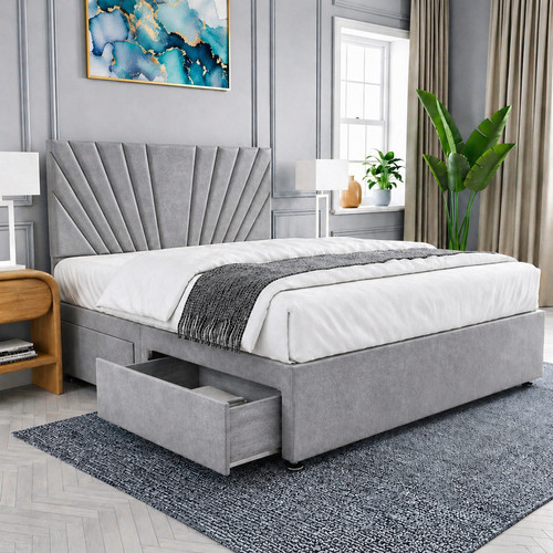 Plush divan bed set - bed, with